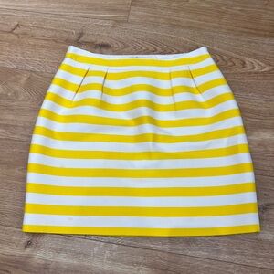 kate spade Yellow and White Striped Pleated Mini Skirt Women’s Size 6 As Is
